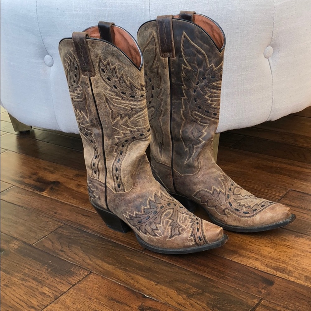 Dan Post Leather Cowboy Boots